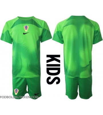 Kroatien Målmand Hjemmebanetrøje Børn VM 2022 Kortærmet (+ Korte bukser)